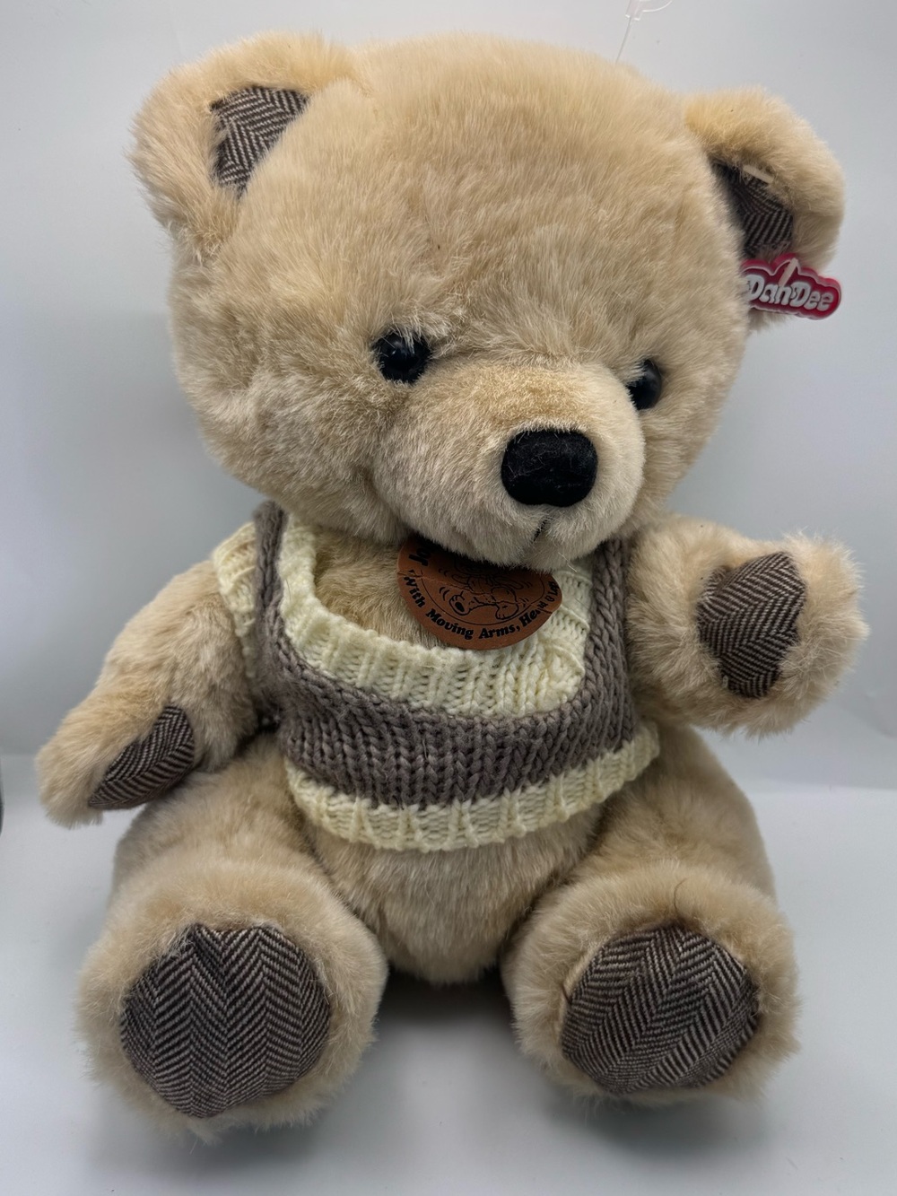Vintage Dan Dee Jointed  17” Teddy Bear With Tags Vintage